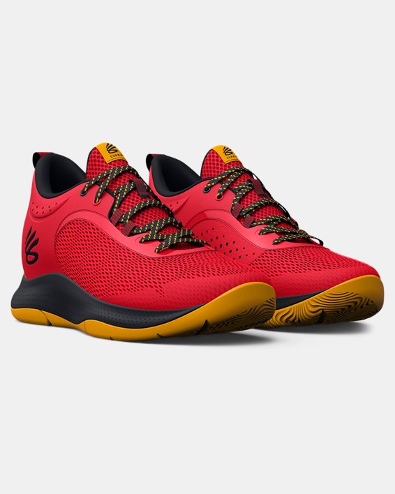 Unisex UA 3Z6 Basketball Shoes, Red, pdpMainDesktop image number 3